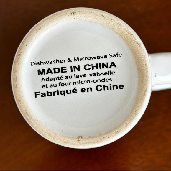 Set of 2 Ceramic Travel Mugs Black and White OP Art Floral - Picture 9 of 16